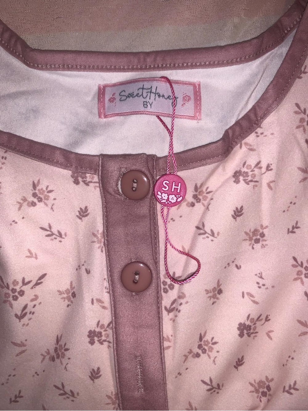SweetHoney Pink Floral Kids Pajama Top